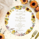 Sunflower Pumpkin Circle Wedding Menu Card<br><div class="desc">Create an elegant and timeless fall-themed wedding suite that effortlessly reflects your style with personalised details.</div>