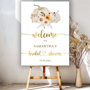 Sunflower Pumpkin Daisy Bridal Shower Welcome Sign