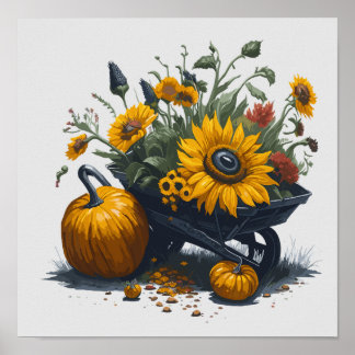 Sunflower & Pumpkin  Poster