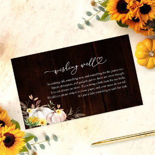 Sunflower Pumpkin Wishing Well Bridal Shower Enclosure Card