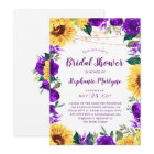 Sunflower Purple Floral Border Light Bridal Shower