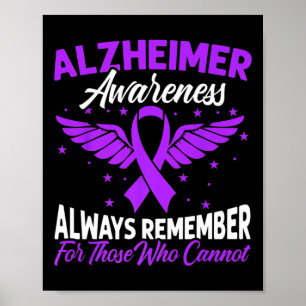 Sunflower Purple Ribbon Brain Heimerheimer Awarene Poster
