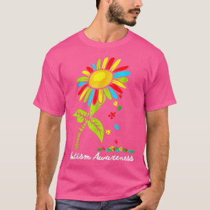 Sunflower Puzzle Pieces Choose Kind Autism Awarene T-Shirt