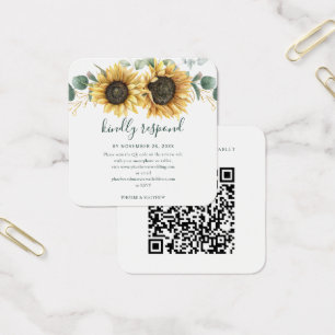 Sunflower QR Code Wedding Website Contactless RSVP