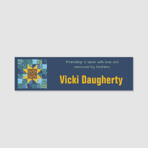 Sunflower Quilt Americana Crafty Name Tag