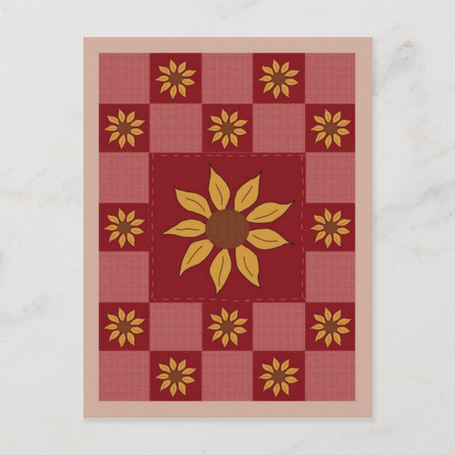 Sunflower Quilt Postcard (Front)