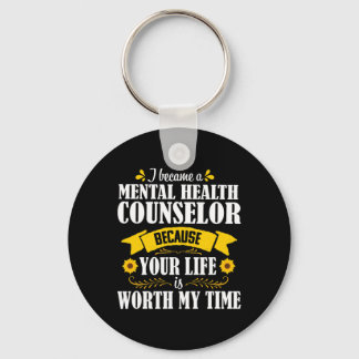 Sunflower Quote Cute Mental Health Counsellor Coun Key Ring