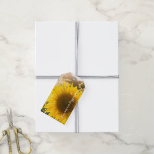 Sunflower quote "flowers are happiness" gift tags