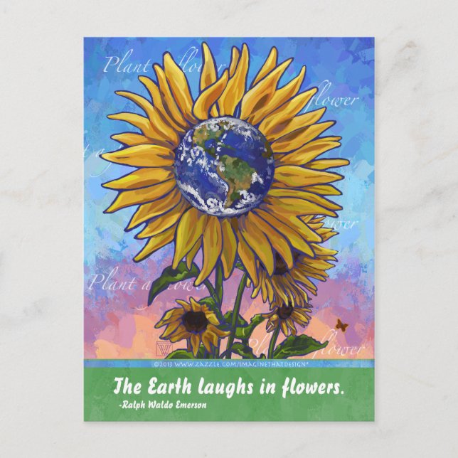 Sunflower Quote Postcard (Front)