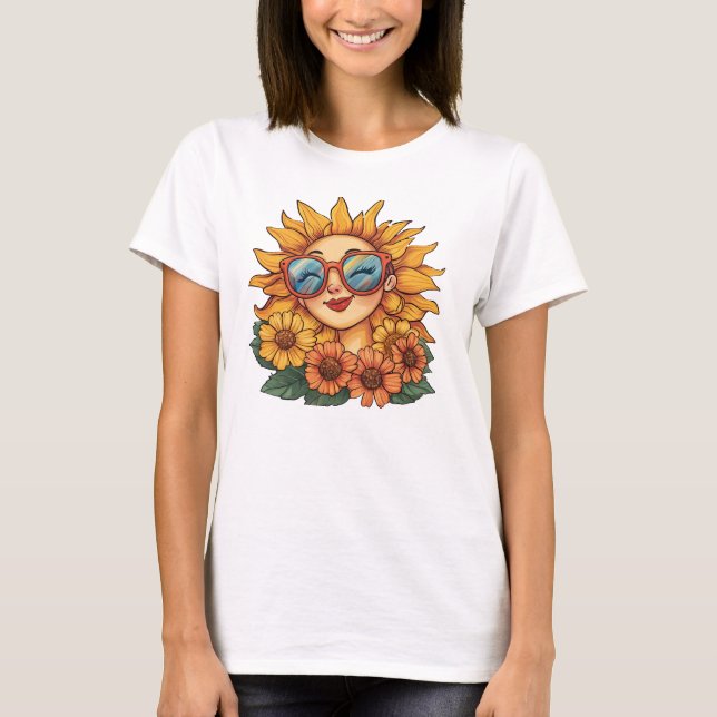 Sunflower : Radiate positivity and soak in the sun T-Shirt (Front)