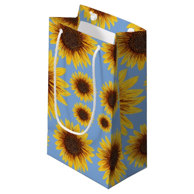 Sunflower Rain Small Gift Bag (Front Angled)