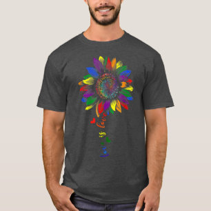 Sunflower Rainbow Love Is Love LGBT Gay Lesbian Pr T-Shirt