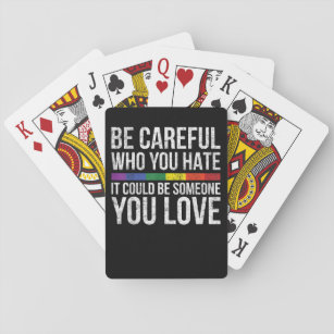 Sunflower Rainbow Love Is Love LGBT Lesbian Gay Pr Playing Cards