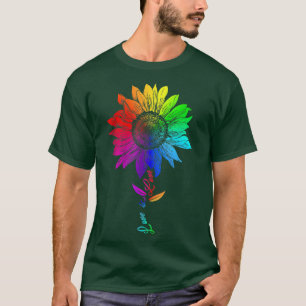 Sunflower Rainbow Love Is Love LGBT Lesbian Gay Pr T-Shirt