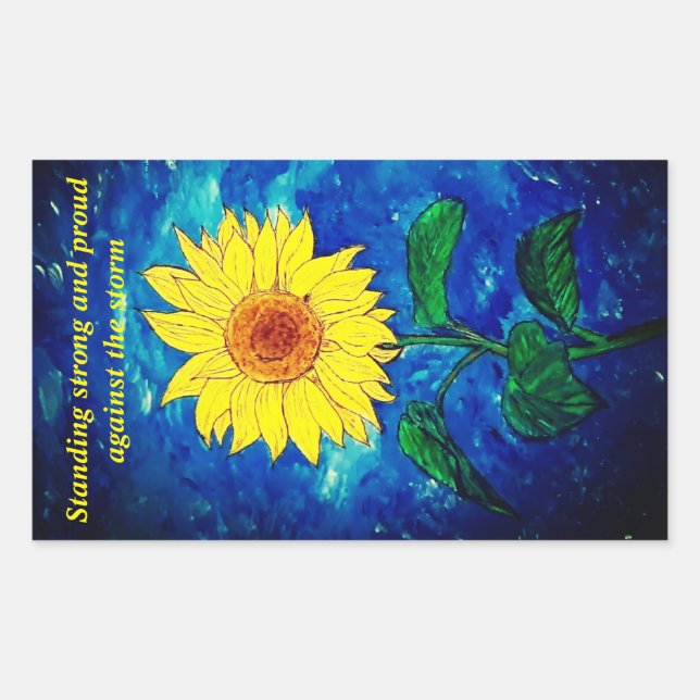 Sunflower Rectangular Sticker (Front)