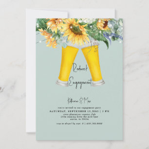 Sunflower Redneck Turquoise Engagement Party Invitation