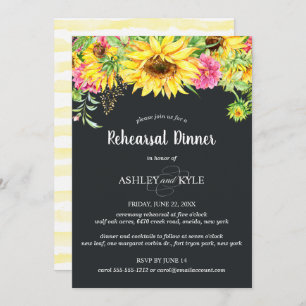 Sunflower Rehearsal Dinner Invitation