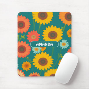 Sunflower Retro Colorful Personalized Pattern Mouse Pad