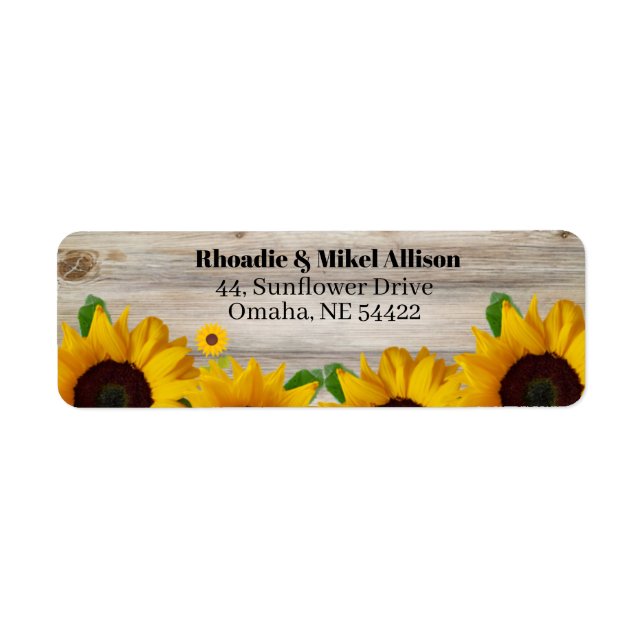 Sunflower Return Address (Front)