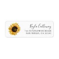 Sunflower Return Address Label