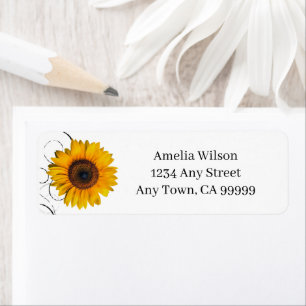 Sunflower Return Address Label