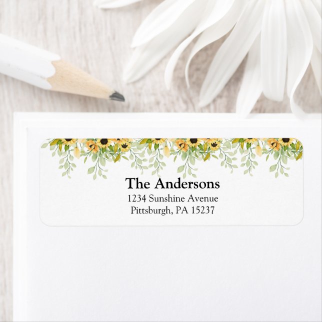 Sunflower Return Address Label (Insitu)
