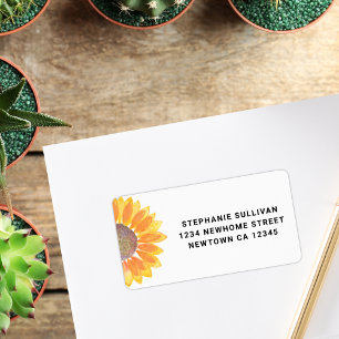 Sunflower Return Address Label