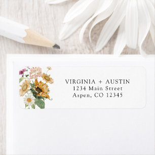 Sunflower Return Address Label