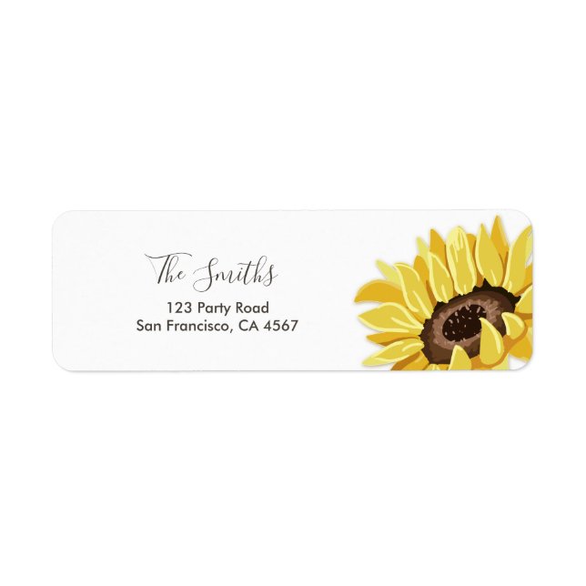 Sunflower Return Address Label Mason Jars Rustic (Front)