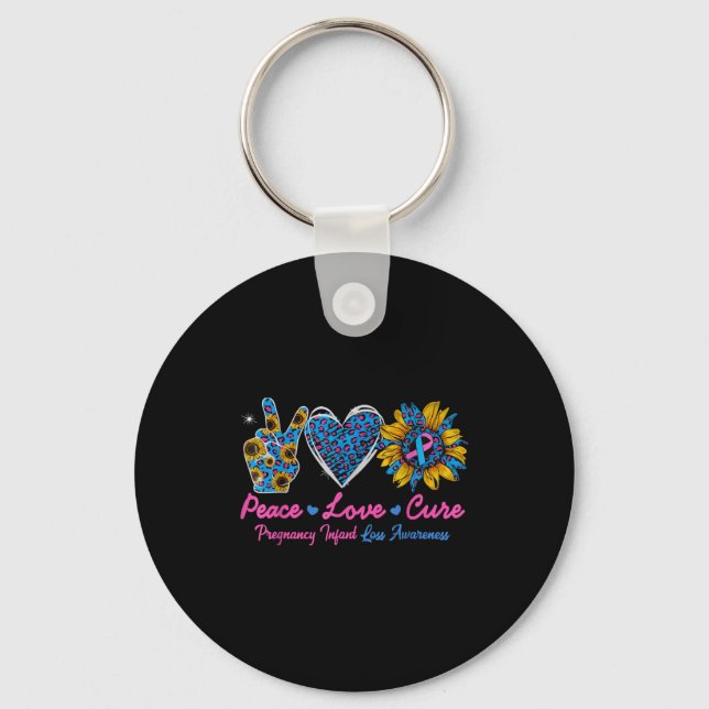 Sunflower Ribbon Pregnancy Infant Loss Awareness C Key Ring (Front)