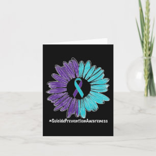 Sunflower Ribbon Suicide Prevention Awareness  Card
