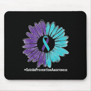 Sunflower Ribbon Suicide Prevention Awareness Mouse Pad
