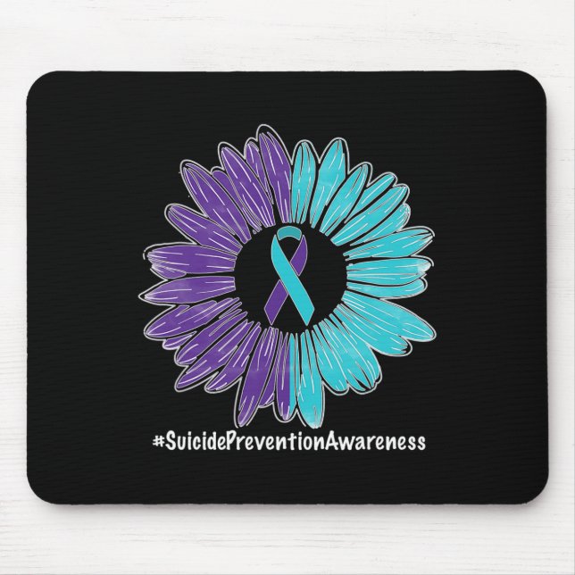Sunflower Ribbon Suicide Prevention Awareness  Mouse Pad (Front)
