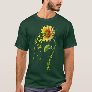 Sunflower Ribbon Support Childhood Cancer Awarenes T-Shirt