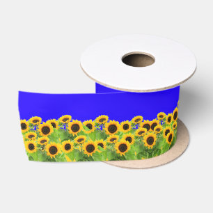 Sunflower Ribbon Ukraine Flag Colours Satin Ribbon