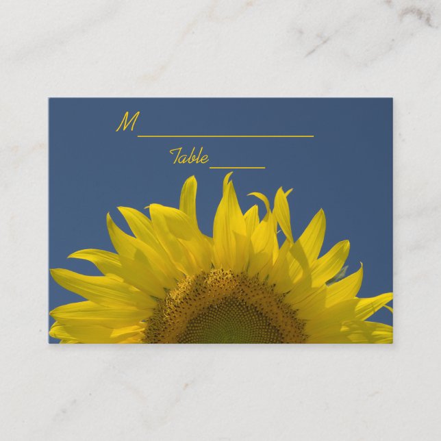 Sunflower Rising Wedding Place Card (Front)