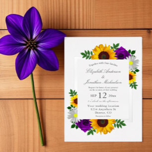 Sunflower Rose Daisy Autumn Floral Wedding