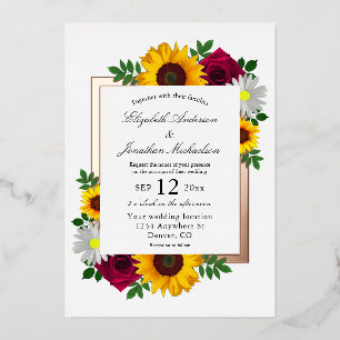 Sunflower Rose Daisy Autumn Floral Wedding