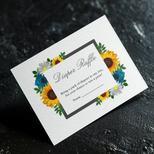 Sunflower Rose Daisy Floral Baby Shower Enclosure Card