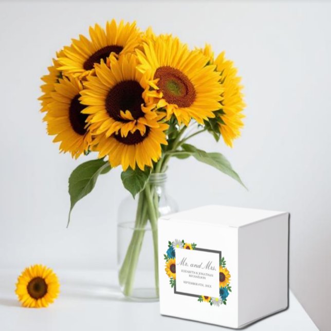 Sunflower Rose Daisy Floral Wedding Favour Box (Creator Uploaded)