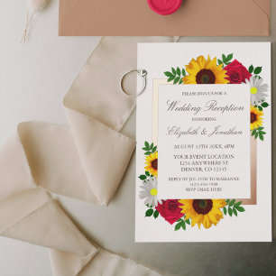 Sunflower Rose Daisy Floral Wedding Reception