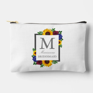 Sunflower Rose Floral Wedding Accessory Pouch
