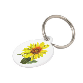 Sunflower Round Pet Tag