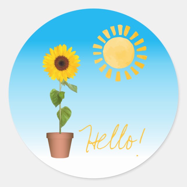 Sunflower Round Sticker (Front)