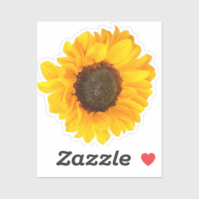 Sunflower round sticker (Sheet)