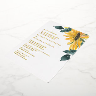 Sunflower Rounded Wedding Gold