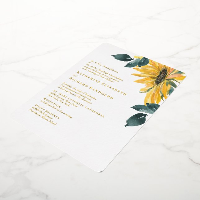 Sunflower Rounded Wedding Gold (Rotated)