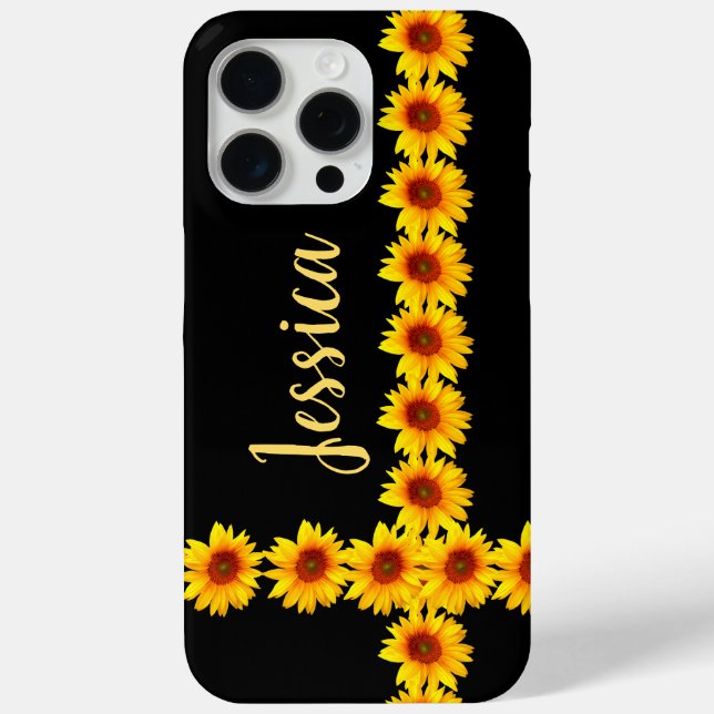 Sunflower Rows Personalised Case-Mate iPhone Case (Back)