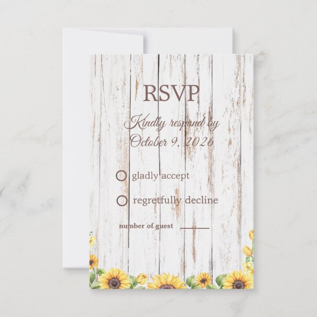 Sunflower RSVP Card (Front)