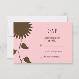 Sunflower RSVP on Pink Card